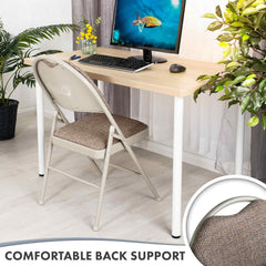 Nyxi Premium Folding Chair Fabric Padded (Cream Fabric)