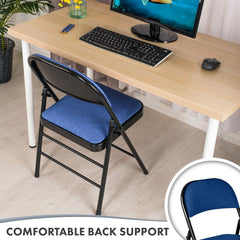 Nyxi Fabrico Folding Chair Fabric Padded (Navy Blue)