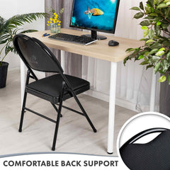 Nyxi Premium Folding Chair Fabric Padded (Black Woven)