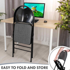 Nyxi Premium Folding Chair Fabric Padded (Grey Fabric)