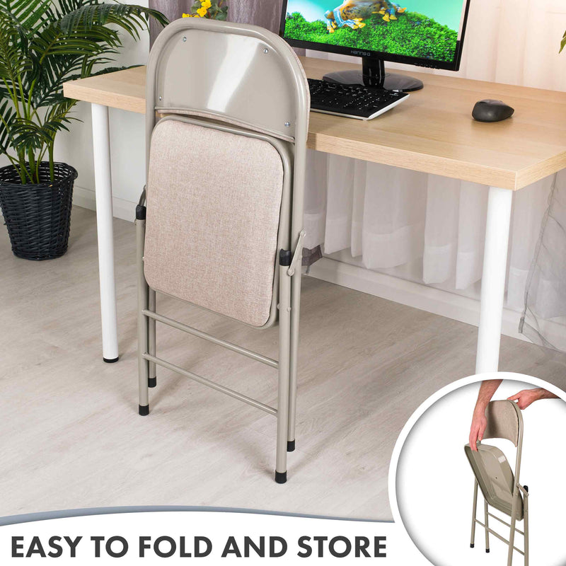 Nyxi Fabrico Folding Chair Fabric Padded (Camel Cream)