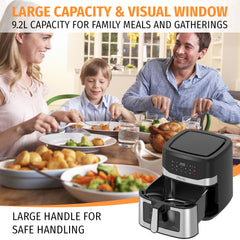 Nyxi Air Fryer 9.2L with Digital Display 9 Preset Cooking Modes Single Basket