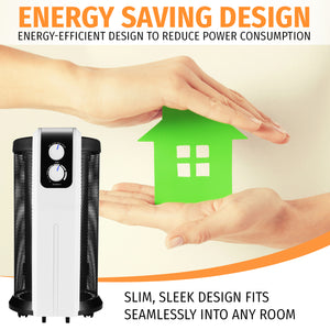 Cylindrical Mica Electric Heater 2200W 360° Surround Heating 3 Heat Settings