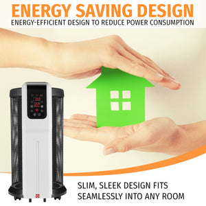 Cylindrical Mica Electric Heater 2200W 360° Surround Heating with Remote Control