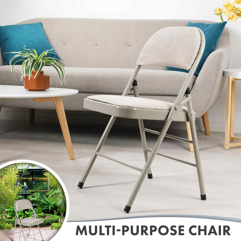 Nyxi Fabrico Folding Chair Fabric Padded (Camel Cream)