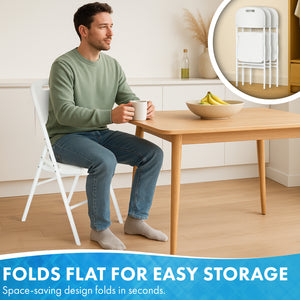 Premium Folding Chair – All-White Waterproof Design with Built-in Drain – Foldable Outdoor & Indoor Seat
