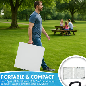 Nyxi 6ft Folding Table – Heavy-Duty & Waterproof (180x74cm) All-White Portable Table
