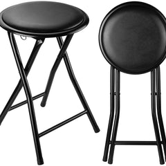 Nyxi Round Folding Stool Chair (Black)