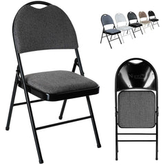 Nyxi Premium Folding Chair Fabric Padded (Grey Fabric)
