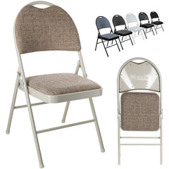 Nyxi Premium Folding Chair Fabric Padded (Cream Fabric)