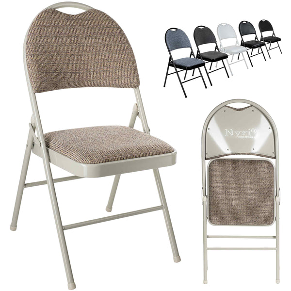 Nyxi Premium Folding Chair Fabric Padded (Cream Fabric)
