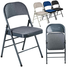 Nyxi Fabrico Folding Chair Fabric Padded (Dark Grey)