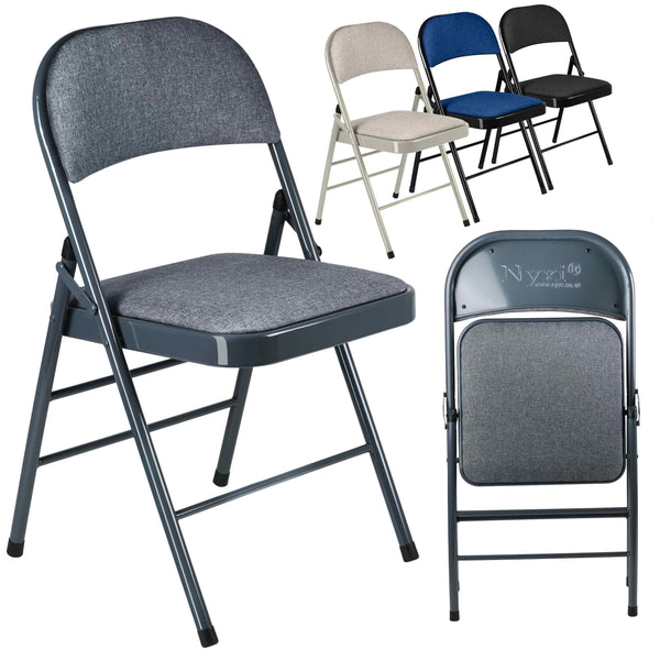 Nyxi Fabrico Folding Chair Fabric Padded (Dark Grey)