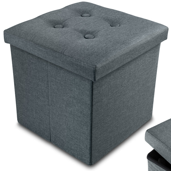 Nyxi Fabrico Ottoman Storage Box (Dark Grey) - 38 * 38 * 38cm