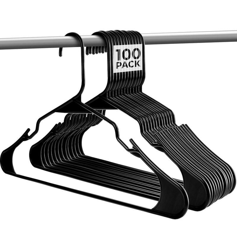 Nyxi Heavy Duty Plastic Coat Hangers (Black)