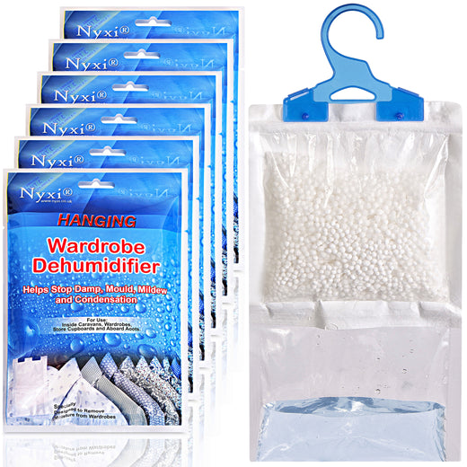 Nyxi Pack of 6 - Pack of 100 Hanging Wardrobe Dehumidifier Bags