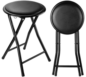 Round Folding Stool Chair (Black)