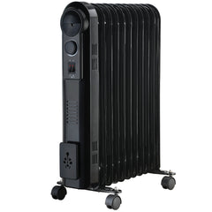 Nyxi 11-Fin Oil Filled 2500W Heater Radiator 3 Power Settings (Black, Model 3898)