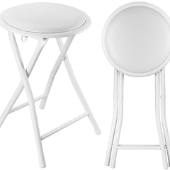 Nyxi Round Folding Stool Chair (White)