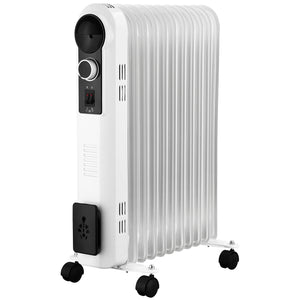 11-Fin Oil Filled 2500W Heater 3 Power Settings (White, Model 3881)