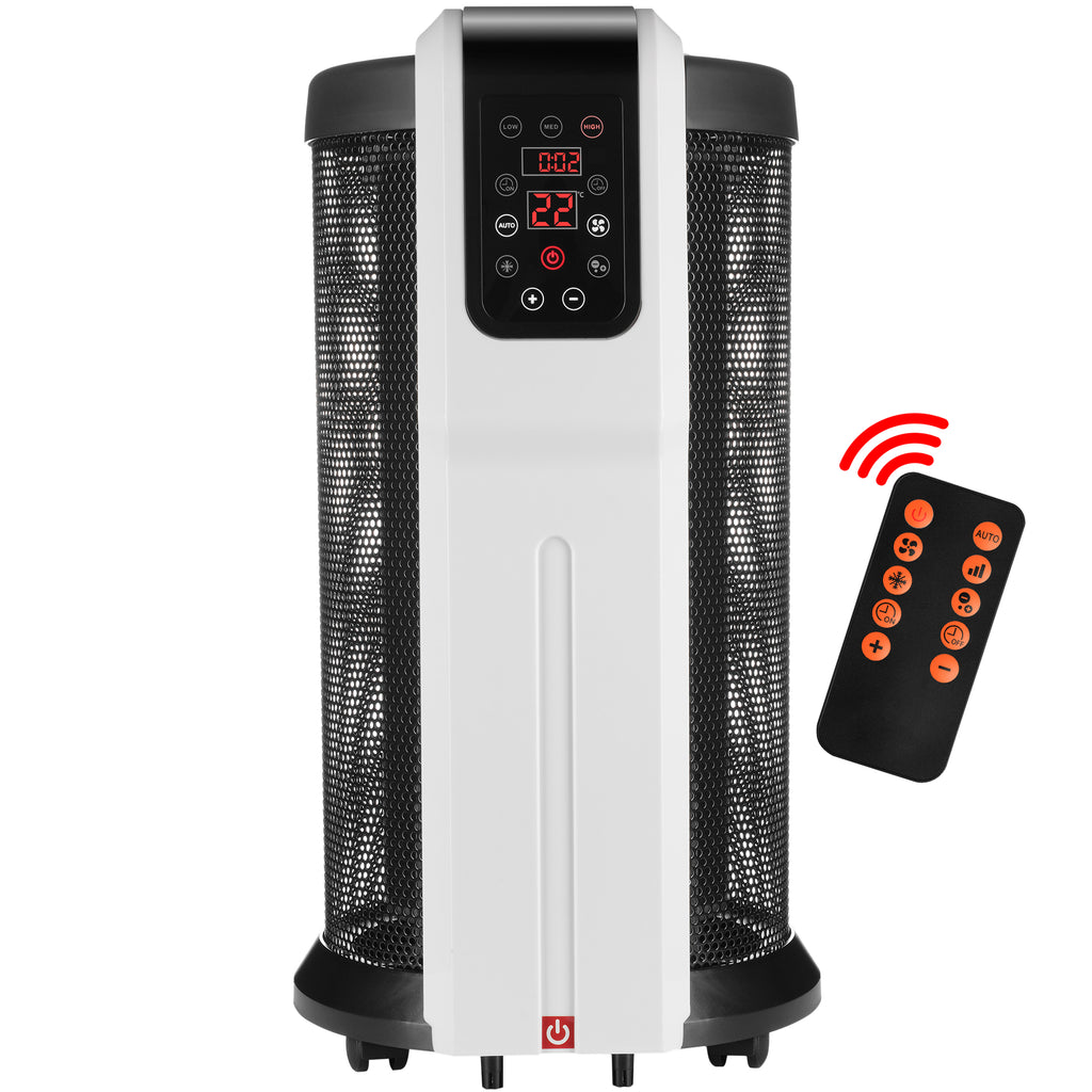 Cylindrical Mica Electric Heater 2200W 360° Surround Heating with Remote Control