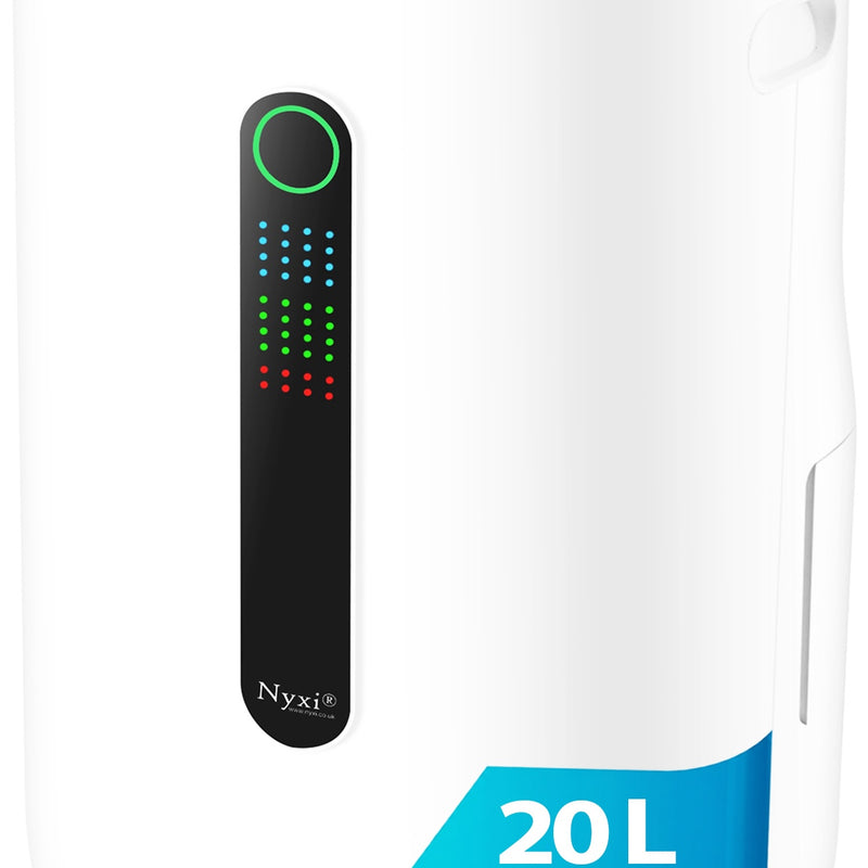 Nyxi 20L Per Day Dehumidifier with Digital Humidity Sensor, XL 6.5L Water Tank