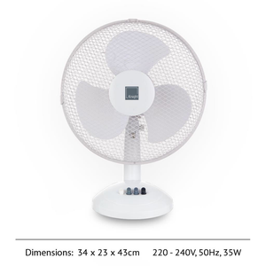 12" Fan Oscalating Desk 3-Speed Air Cooling Adjustable