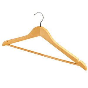 Pack of 100 Grade A, Natural Wooden Clothes Hangers