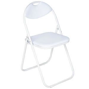 Nyxi Folding Chair Padded Paris Faux Leather Chair Home Office Dining (1 X Chair, White)