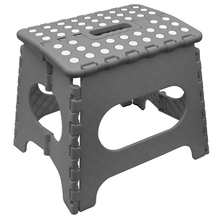 Knight Folding Step Stool, Strong Heavy Duty Skid Resistant Stool for Kids and Adults, H29 x L27 x W22 CM (Grey)