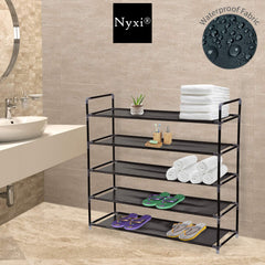 5 Tier, 25 Pairs Shoe Rack Multipurpose - Black