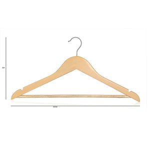 Pack of 200 Grade A, Natural Wooden Clothes Hangers