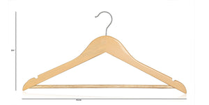 Pack of 100 Grade A, Natural Wooden Clothes Hangers