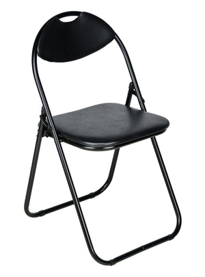 Nyxi Folding Chair Padded Paris Faux Leather Chair Home Office Dining (1 X Chair, Black)