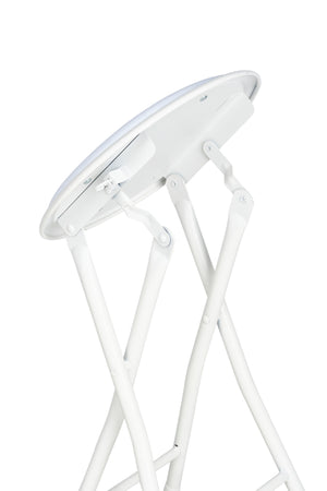 Nyxi Round Compact Folding Stool for Home Office (1 X Stool, White)