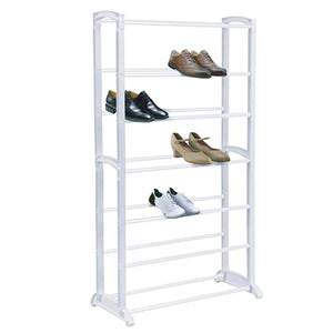 7 Tier Shoe Rack Extendable & Stackable, White, Holds Upto 21 Pairs