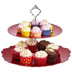 Nyxi 2 Tier Cake Stand (Rose Gold Red)
