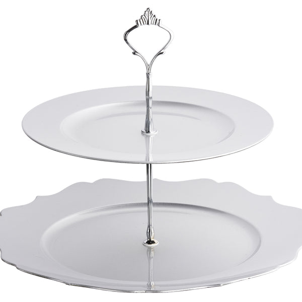 Nyxi 2 Tier Cake Stand (Silver)