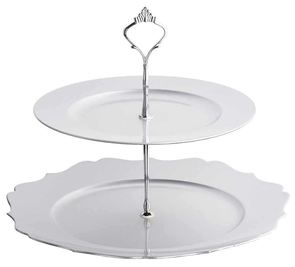 2 Tier Cake Stand (Silver)