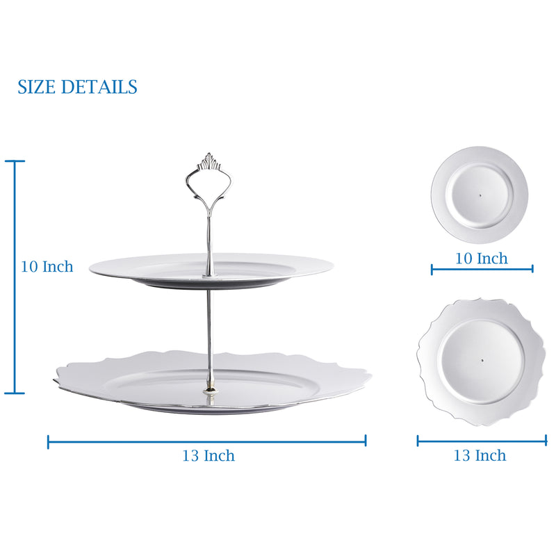 Nyxi 2 Tier Cake Stand (Silver)