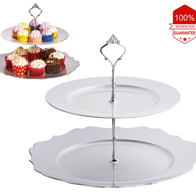 Nyxi 2 Tier Cake Stand (Silver)
