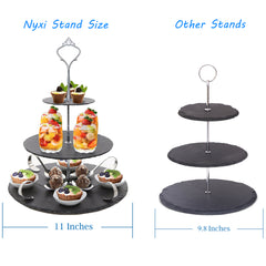 Nyxi 3 Tier Natural Slate Cake Stand