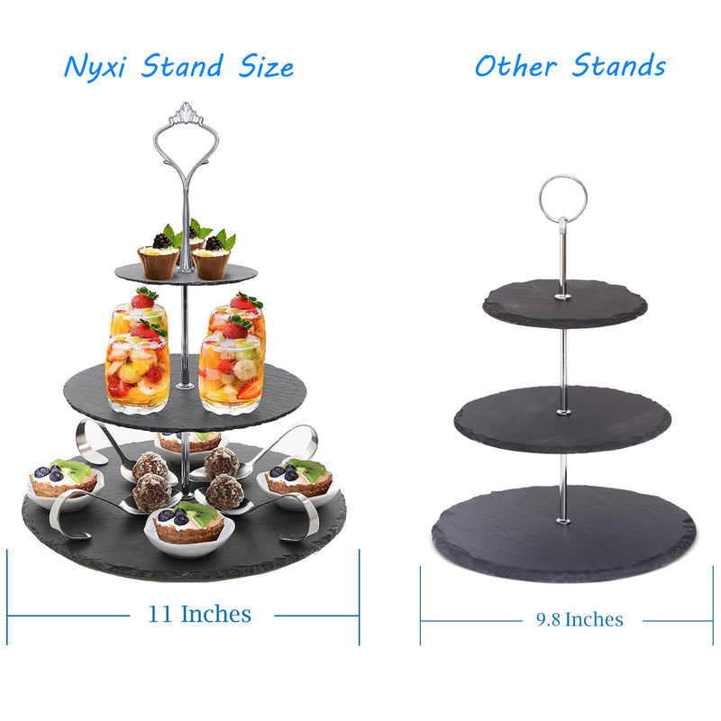 Nyxi 3 Tier Natural Slate Cake Stand