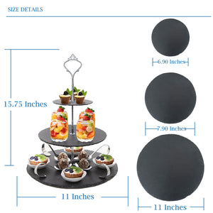 Nyxi 3 Tier Natural Slate Cake Stand