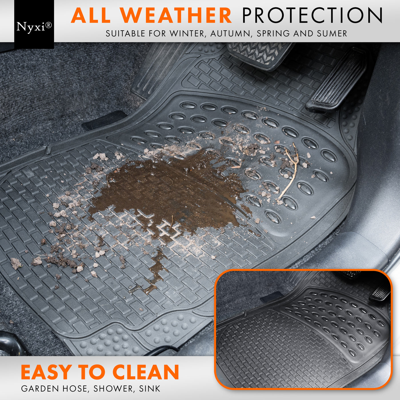 High Quality 4PCS Universal Car Floor Mats All Weather Protection