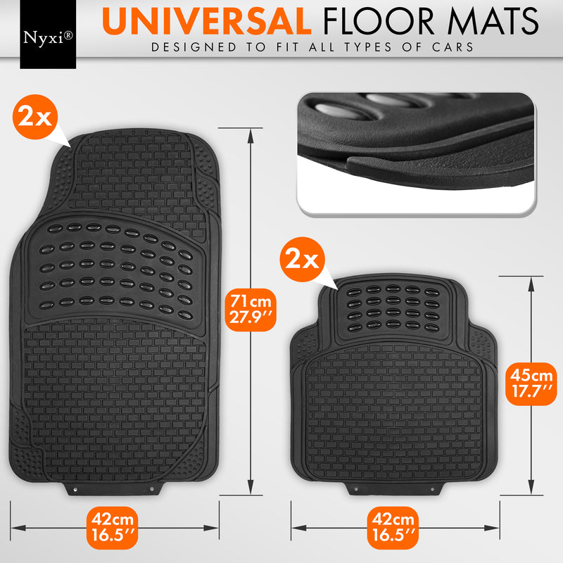 Nyxi Rubber Car Mat and Boot Mat (5 Piece)