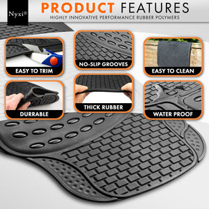 Rubber Car Mat and Boot Mat (5 Piece)