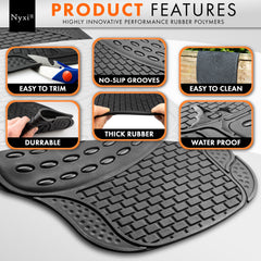 Nyxi Universal Rubber Car Mat (4 Piece)