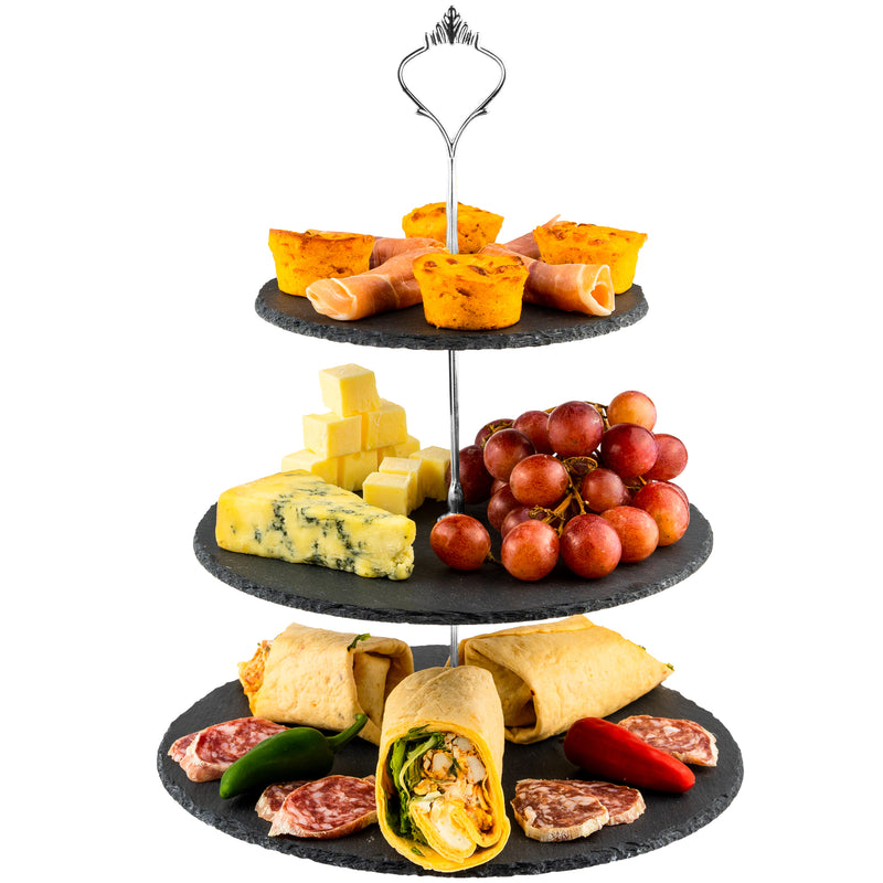 Nyxi 3 Tier Natural Slate Cake Stand
