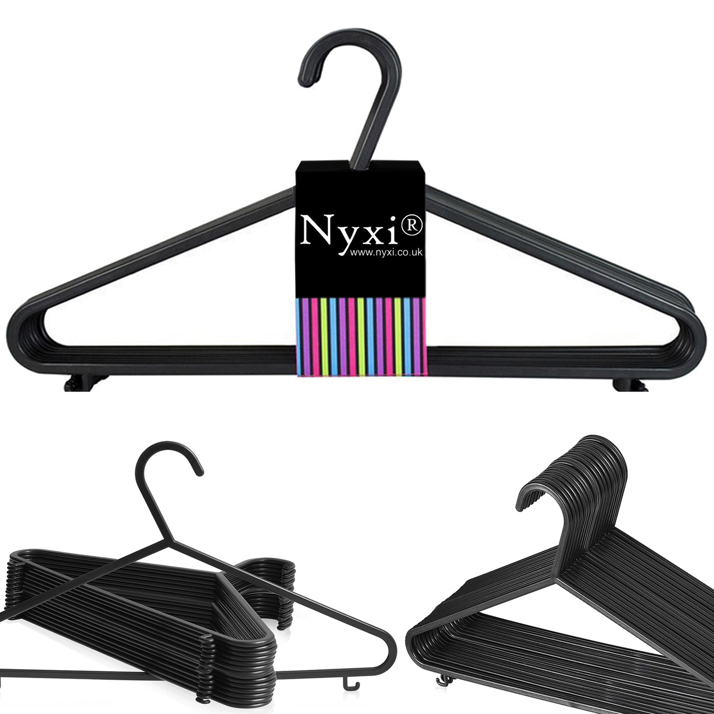 Pack of 100 Adult Plastic Clothes Hangers – Nyxi